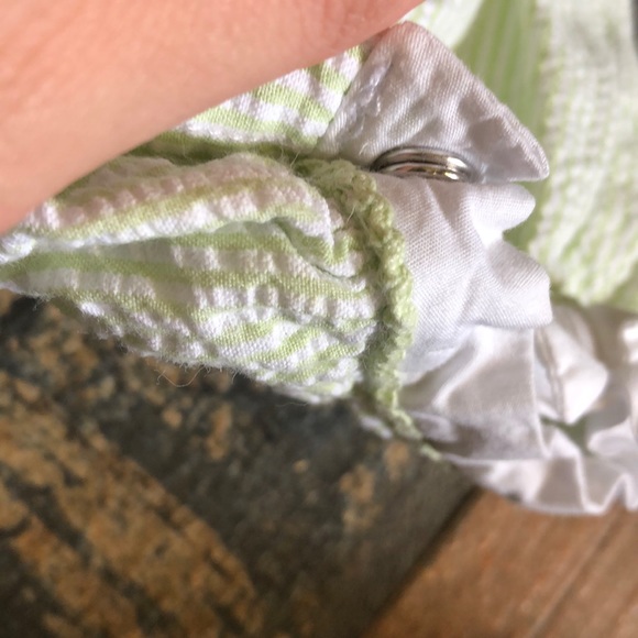 Janie & Jack green/white seersucker (3-6 mo.) - Picture 6 of 7